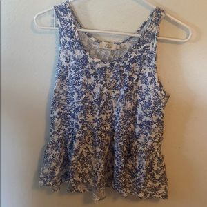 Blue sleeveless blouse